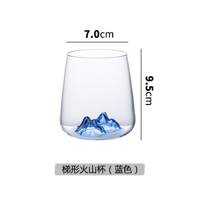 Glass Cups with novelty volcano bottom