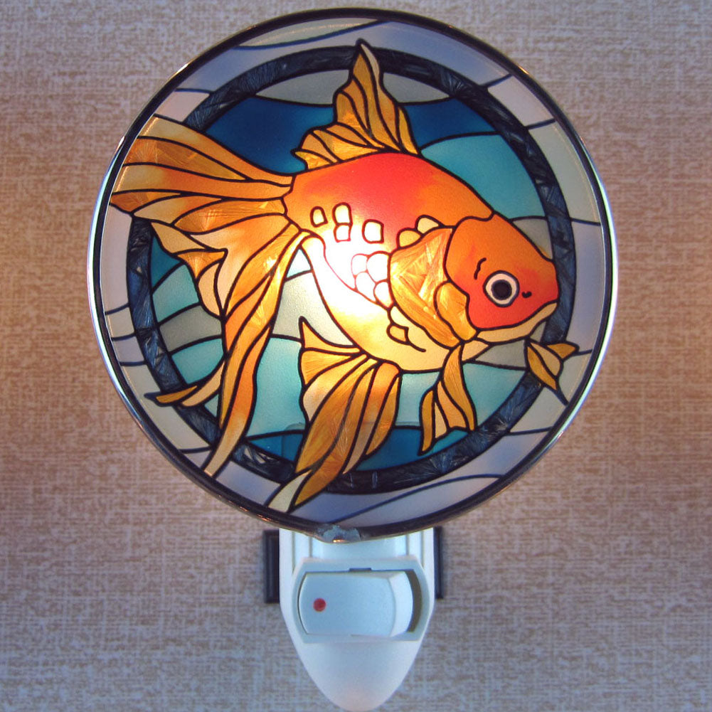 Handpaint Art Glass Night Lamp