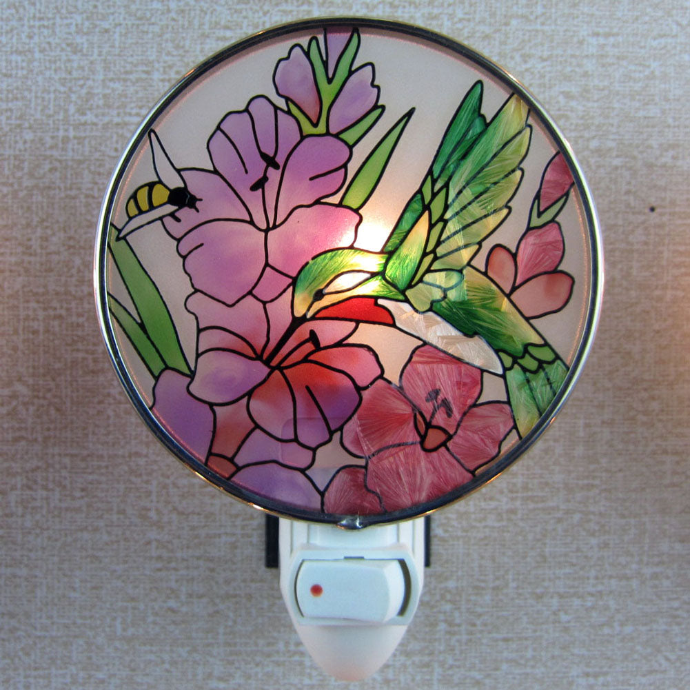 Handpaint Art Glass Night Lamp