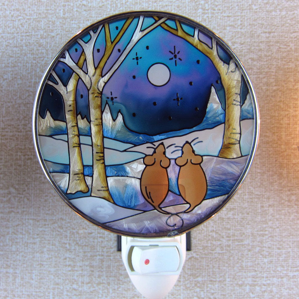 Handpaint Art Glass Night Lamp