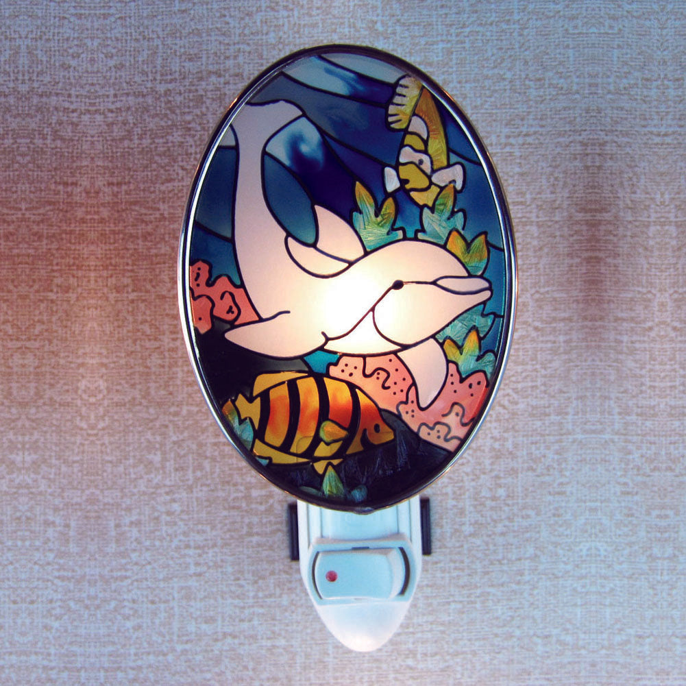 Handpaint Art Glass Night Lamp