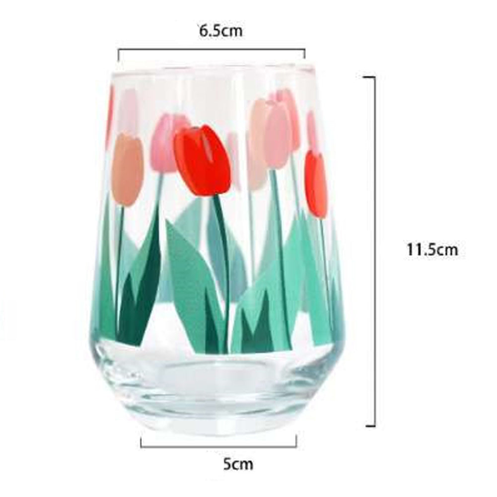 Acever Glass Cup Tulip Mug for Espresso, Latte, Cappuccino, Tea, Milk and Water, Dishwasher safe & microwavable - BPA, Lead and Cadmium Free (90mm)