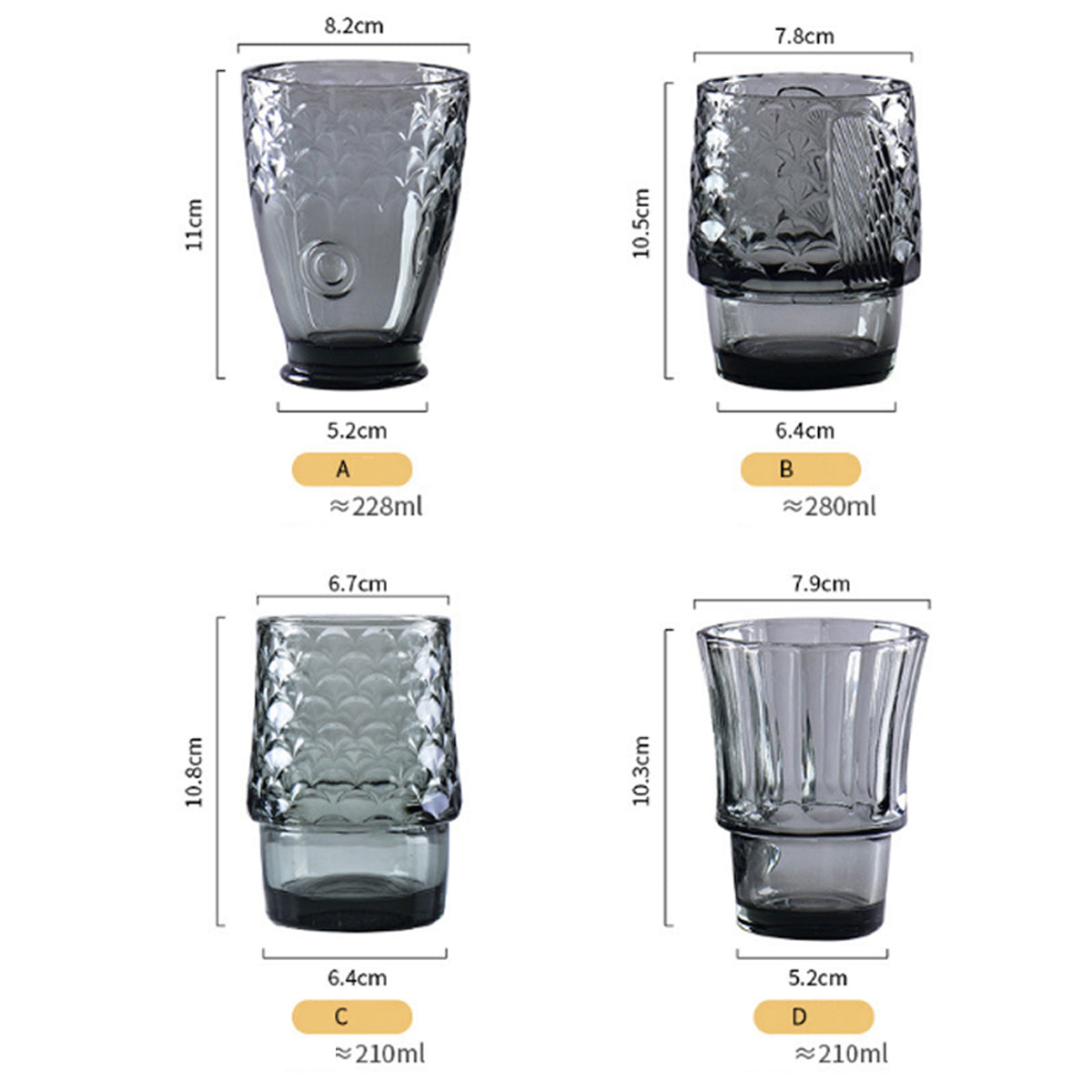 Acever Koi Fish Stacking Glass Cup Tower