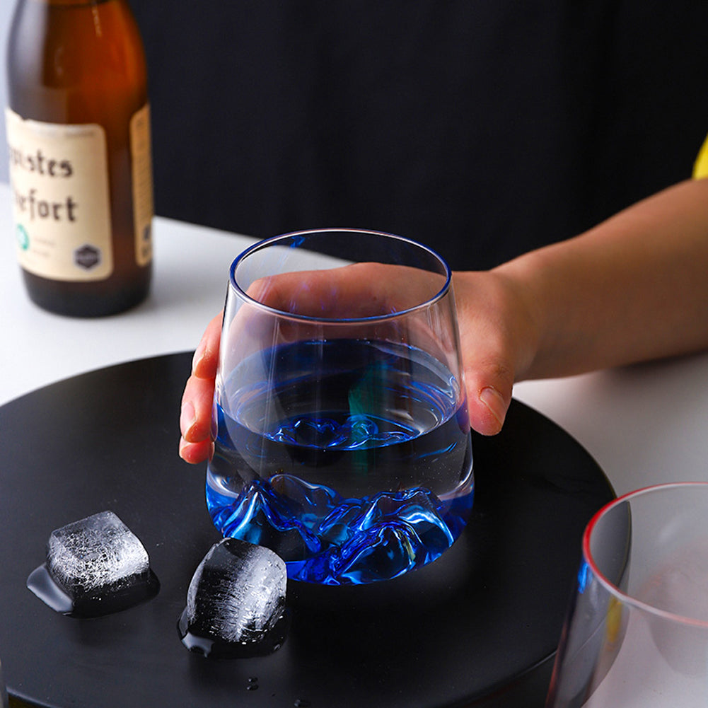 Glass Cups with novelty volcano bottom