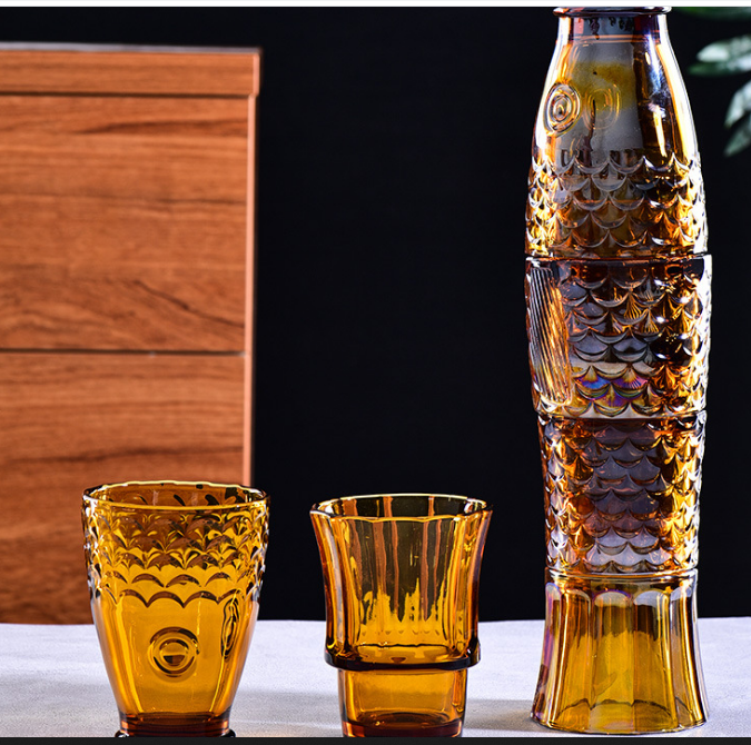 Acever Koi Fish Stacking Glass Cup Tower