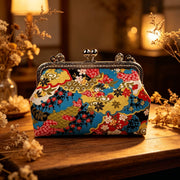 Acever Japanese Nishiki Brocade Kiss-Lock Top Handle Bag B003