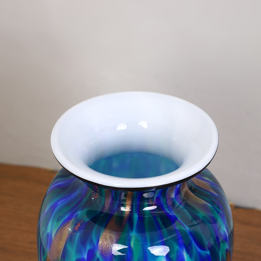 Glass Vase of Handblown Blue