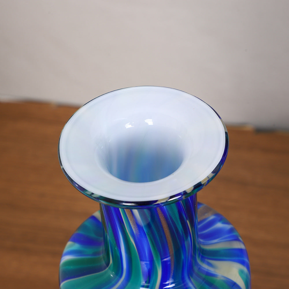 Glass Vase of Handblown Blue