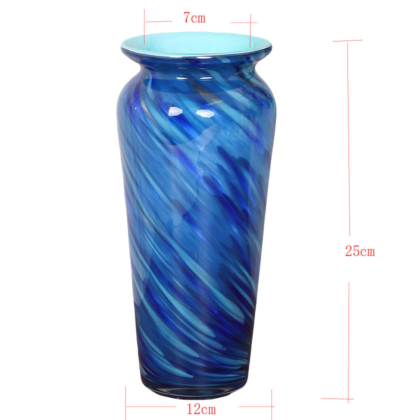 Glass Vase of Handblown Blue