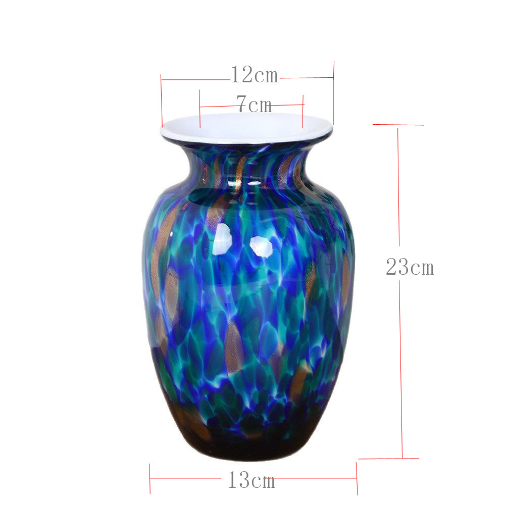 Glass Vase of Handblown Blue