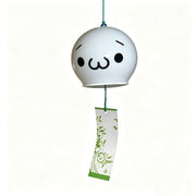 Acever Japanese Furin Glass Wind Chime – Happy Kawaii Face | Edo Style Wind Bell