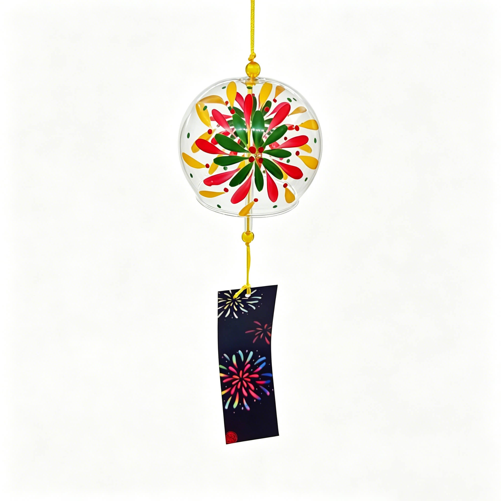 Acever Japanese Furin Glass Wind Chime – Fireworks Hanabi | Edo