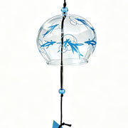 Acever Japanese Furin Glass Wind Chime – Blue Fish & Swirl | Edo Style Wind Bell