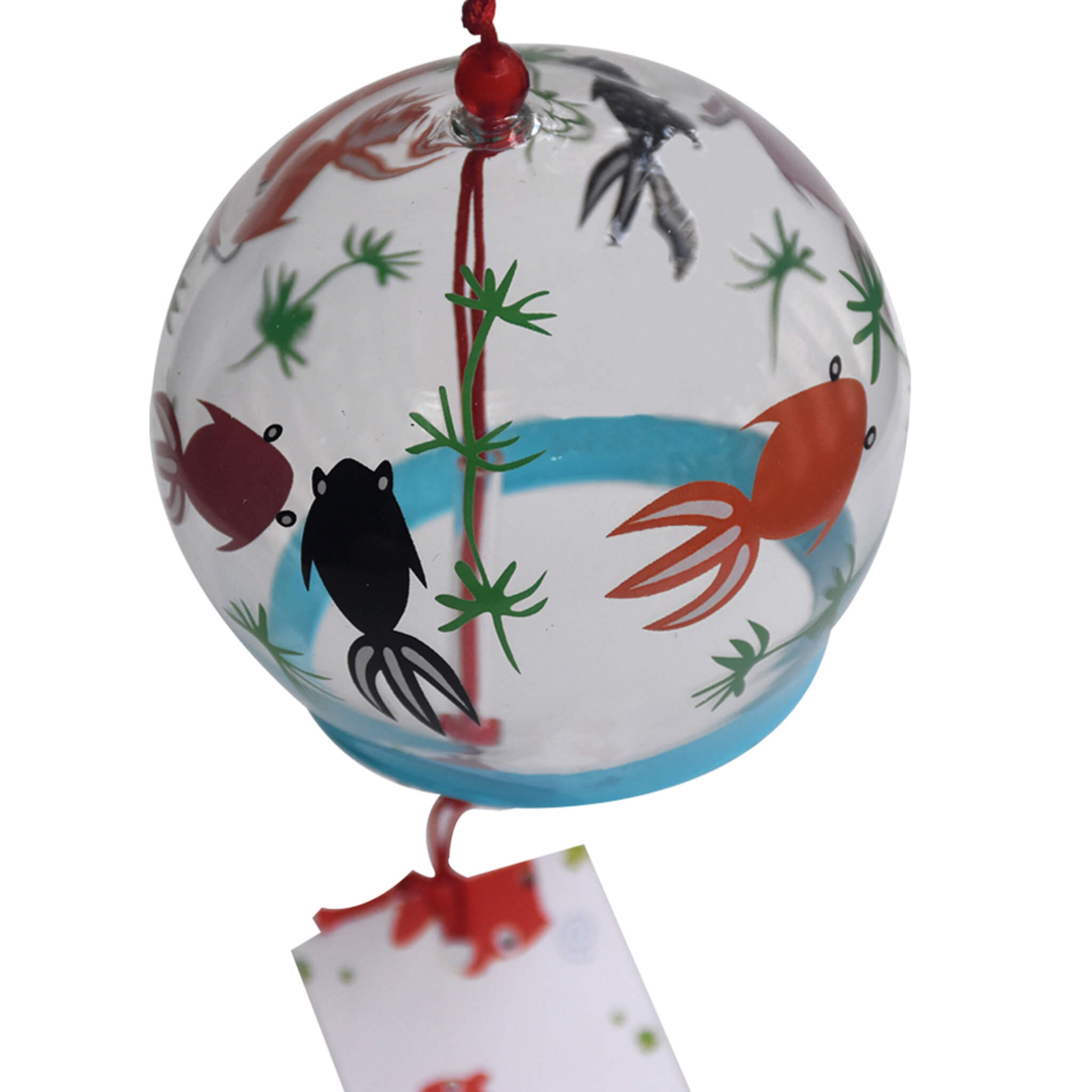 Acever Japanese Furin Glass Wind Chime – Goldfish & Black Fish Chasing | Edo Style Wind Bell