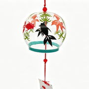 Acever Japanese Furin Glass Wind Chime – Goldfish & Black Fish Chasing | Edo Style Wind Bell
