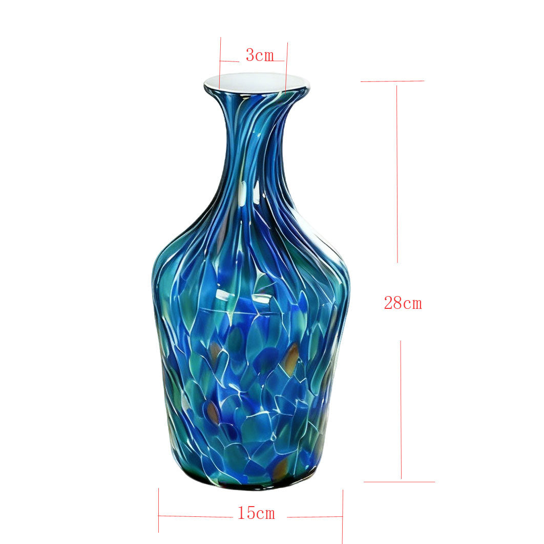 Glass Vase of Handblown Blue