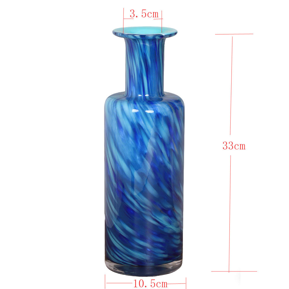 Glass Vase of Handblown Blue