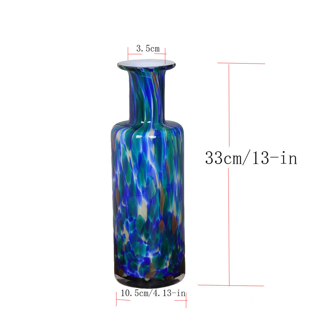Glass Vase of Handblown Blue