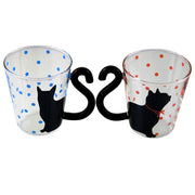 Glass Coffee Mug Tea Cup Birthday Christmas Gift, Cat Tail