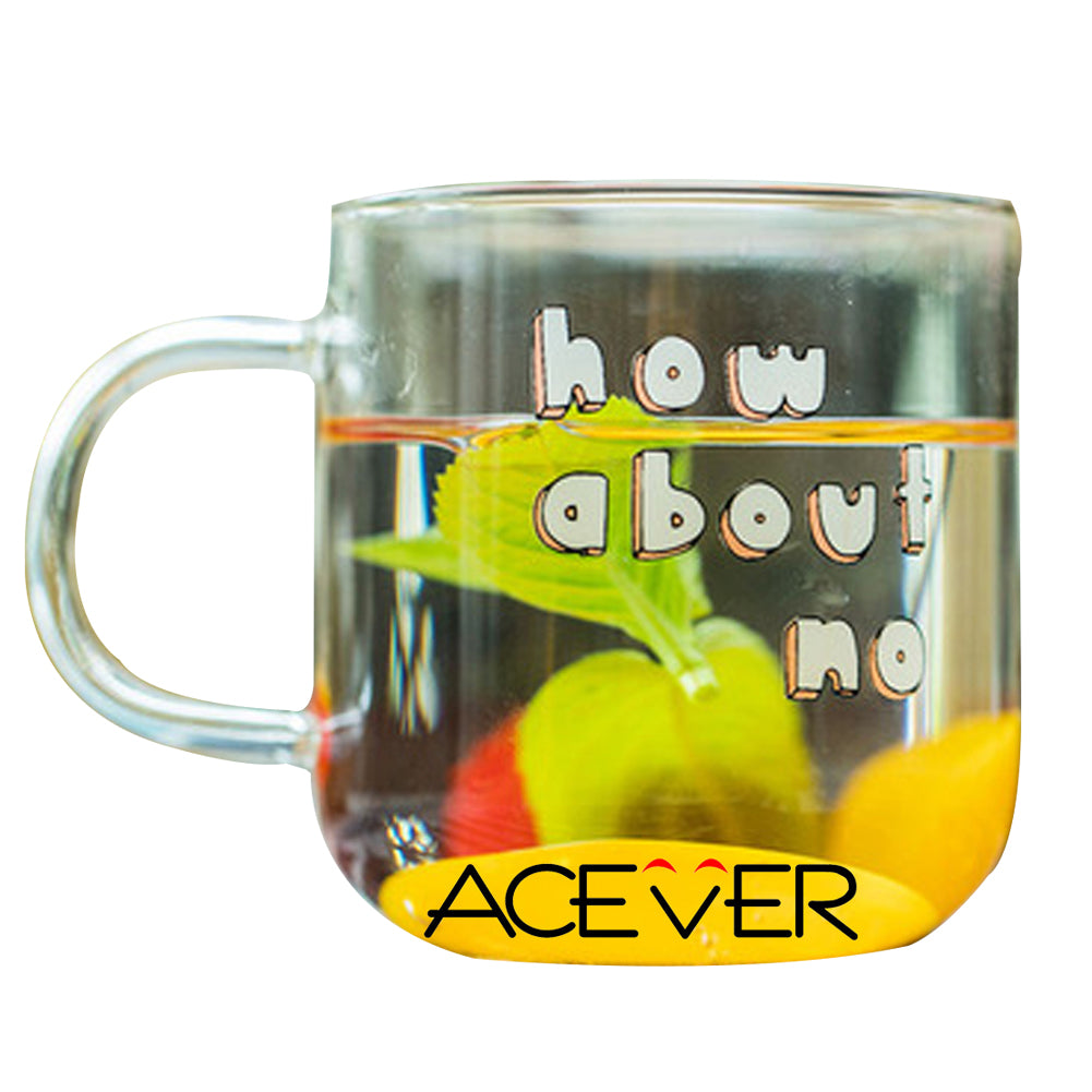 Glass Mug Water Milk Cup with Novelty Paintings