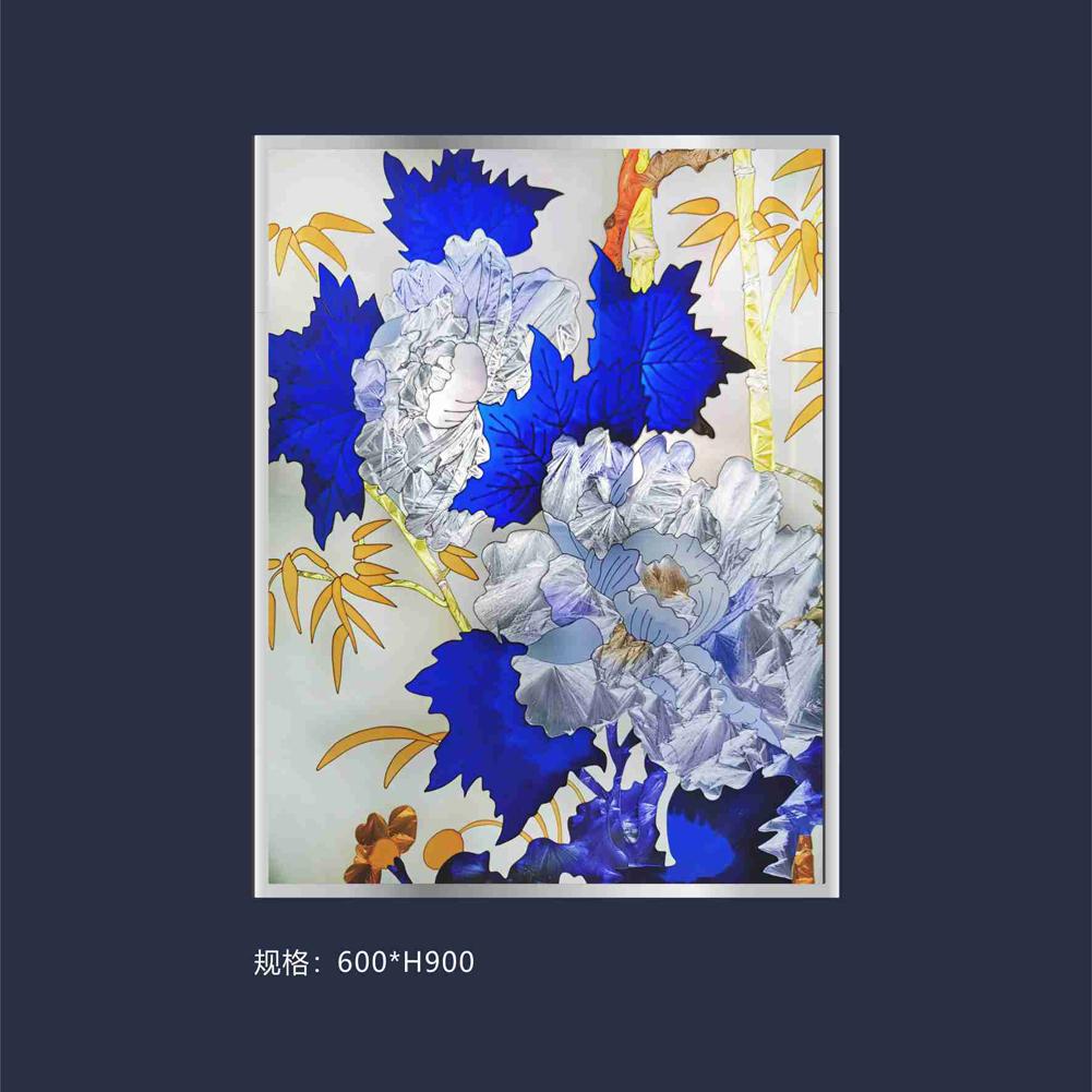 ACEVER_ARTS_GLASS_ABSTRACT_BLUE_FLOWER_FRAME