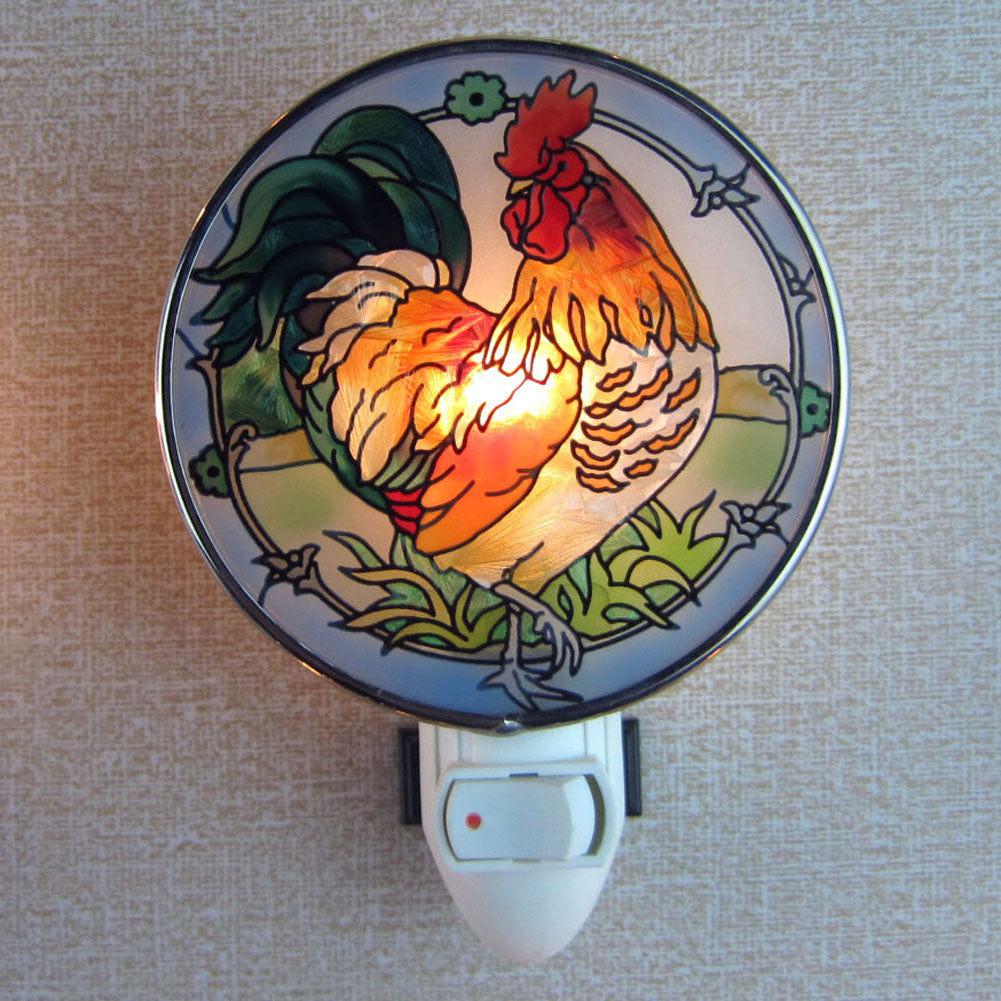 Handpaint Art Glass Night Lamp