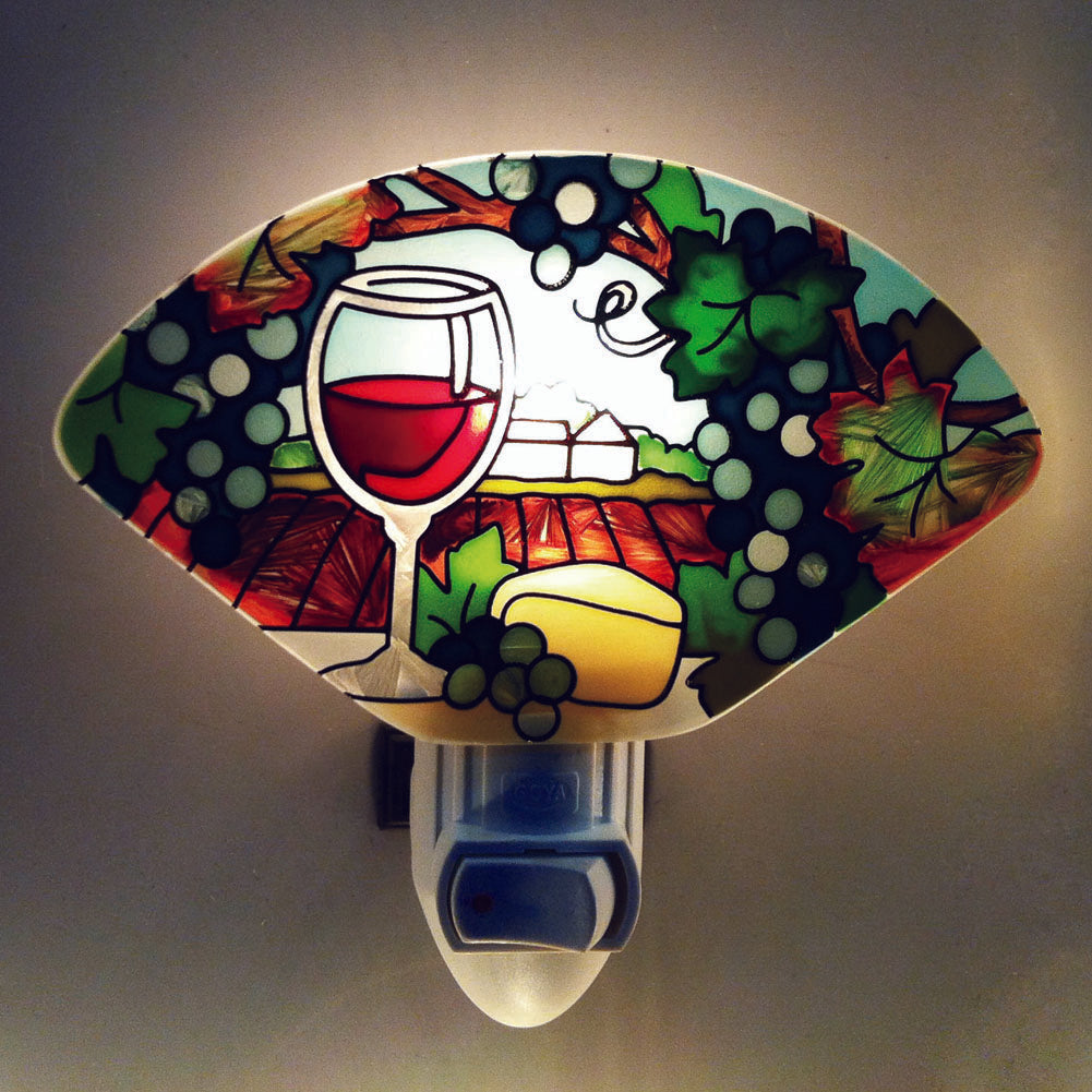 Handpaint Art Glass Night Lamp