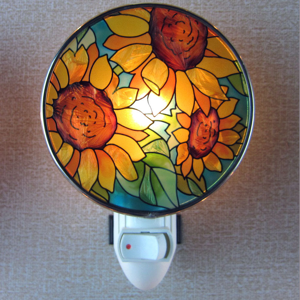 Handpaint Art Glass Night Lamp