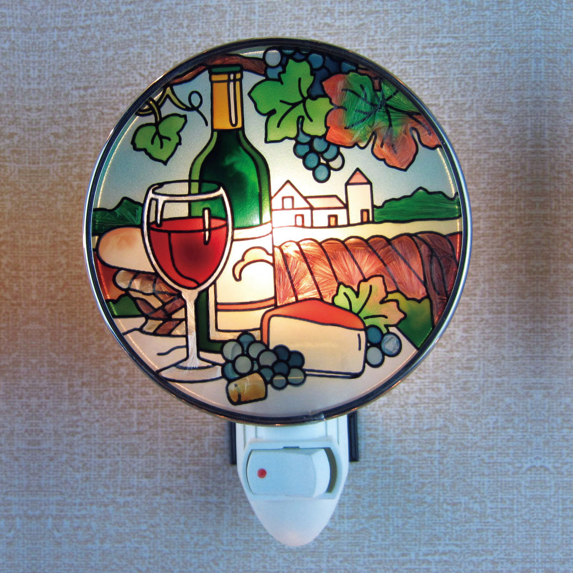 Handpaint Art Glass Night Lamp