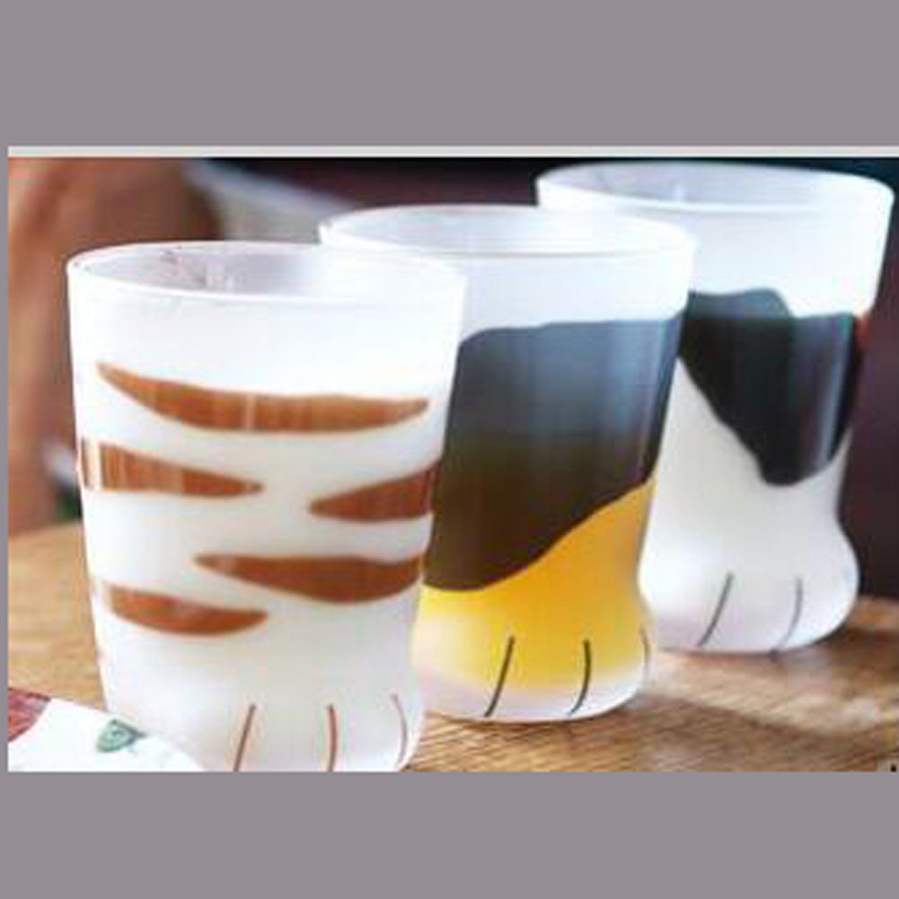 Cats Paw Novelty Glass Coffee Milk Cups