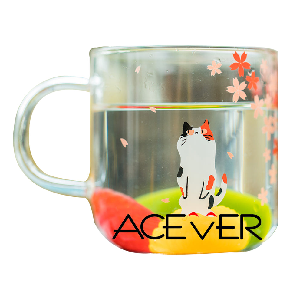 Glass Mug Water Milk Cup with Novelty Paintings