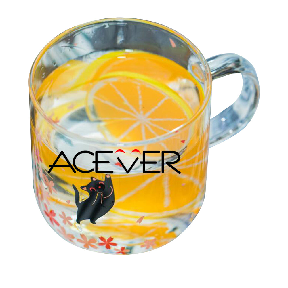 Glass Mug Water Milk Cup with Novelty Paintings