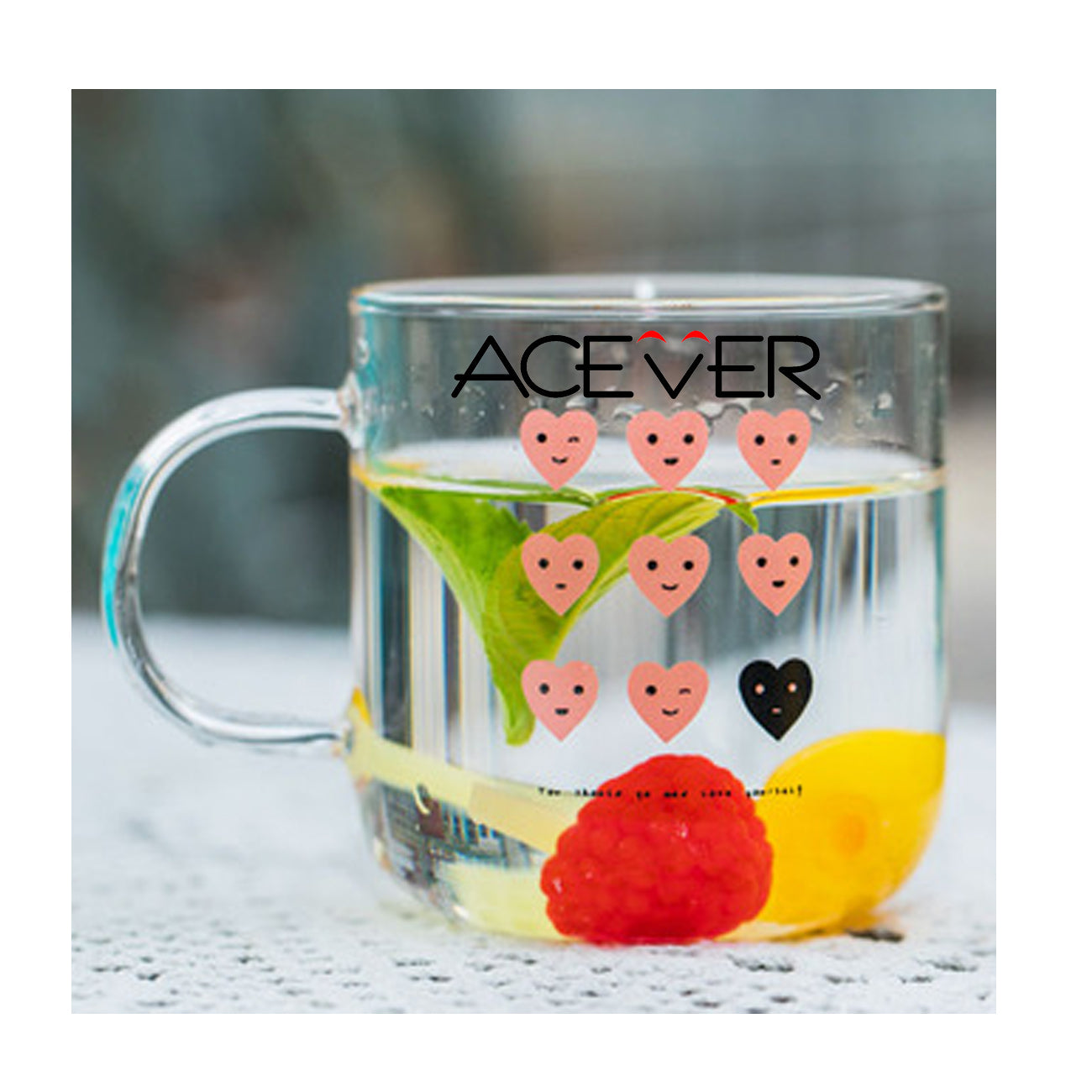 Glass Mug Water Milk Cup with Novelty Paintings